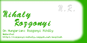 mihaly rozgonyi business card